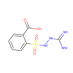 N=C(N)NNS(=O)(=O)c1ccccc1C(=O)O ZINC000013808158