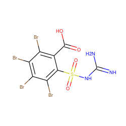 N=C(N)NS(=O)(=O)c1c(Br)c(Br)c(Br)c(Br)c1C(=O)O ZINC000029480288