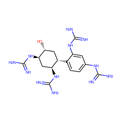 N=C(N)Nc1ccc([C@H]2C[C@@H](O)[C@H](NC(=N)N)C[C@@H]2NC(=N)N)c(NC(=N)N)c1 ZINC000028572426