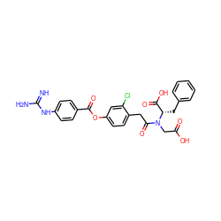 N=C(N)Nc1ccc(C(=O)Oc2ccc(CC(=O)N(CC(=O)O)[C@@H](Cc3ccccc3)C(=O)O)c(Cl)c2)cc1 ZINC001772653244