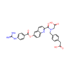 N=C(N)Nc1ccc(C(=O)Oc2ccc3nc(C(=O)N(CC(=O)O)Cc4ccc(CC(=O)O)cc4)ccc3c2)cc1 ZINC000145042331