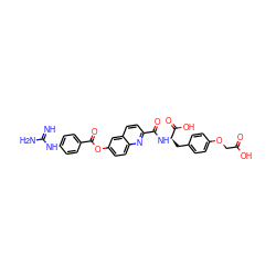 N=C(N)Nc1ccc(C(=O)Oc2ccc3nc(C(=O)N[C@H](Cc4ccc(OCC(=O)O)cc4)C(=O)O)ccc3c2)cc1 ZINC001772579596