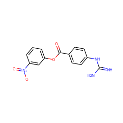 N=C(N)Nc1ccc(C(=O)Oc2cccc([N+](=O)[O-])c2)cc1 ZINC000299863665