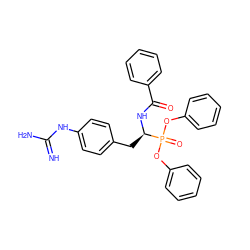 N=C(N)Nc1ccc(C[C@@H](NC(=O)c2ccccc2)P(=O)(Oc2ccccc2)Oc2ccccc2)cc1 ZINC000028869441
