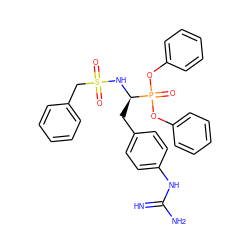 N=C(N)Nc1ccc(C[C@@H](NS(=O)(=O)Cc2ccccc2)P(=O)(Oc2ccccc2)Oc2ccccc2)cc1 ZINC000028869452