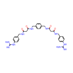 N=C(N)Nc1ccc(CNC(=O)CC(=O)NCc2ccc(CNC(=O)CC(=O)NCc3ccc(NC(=N)N)cc3)cc2)cc1 ZINC000026468358