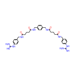 N=C(N)Nc1ccc(CNC(=O)CCCC(=O)NCc2ccc(CNC(=O)CCCC(=O)NCc3ccc(NC(=N)N)cc3)cc2)cc1 ZINC000026472201