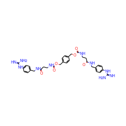 N=C(N)Nc1ccc(CNC(=O)CCNC(=O)OCc2ccc(COC(=O)NCCC(=O)NCc3ccc(NC(=N)N)cc3)cc2)cc1 ZINC000026395684