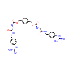 N=C(N)Nc1ccc(CNC(=O)CNC(=O)OCc2ccc(COC(=O)NCC(=O)NCc3ccc(NC(=N)N)cc3)cc2)cc1 ZINC000026396099