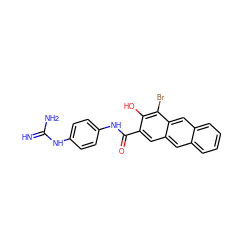 N=C(N)Nc1ccc(NC(=O)c2cc3cc4ccccc4cc3c(Br)c2O)cc1 ZINC000026167632