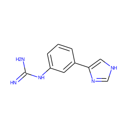 N=C(N)Nc1cccc(-c2c[nH]cn2)c1 ZINC000027215351