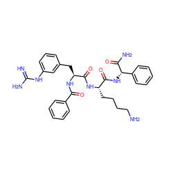 N=C(N)Nc1cccc(C[C@H](NC(=O)c2ccccc2)C(=O)N[C@@H](CCCCN)C(=O)N[C@H](C(N)=O)c2ccccc2)c1 ZINC000473160600