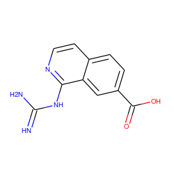 N=C(N)Nc1nccc2ccc(C(=O)O)cc12 ZINC000026979534