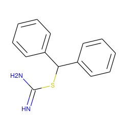 N=C(N)SC(c1ccccc1)c1ccccc1 ZINC000000400011