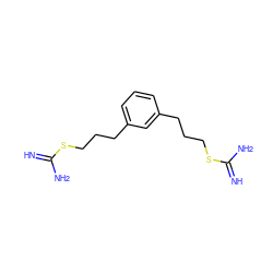 N=C(N)SCCCc1cccc(CCCSC(=N)N)c1 ZINC000040979498