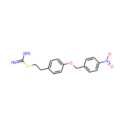 N=C(N)SCCc1ccc(OCc2ccc([N+](=O)[O-])cc2)cc1 ZINC000003928342