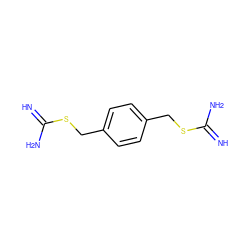 N=C(N)SCc1ccc(CSC(=N)N)cc1 ZINC000003845289