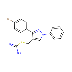 N=C(N)SCc1cn(-c2ccccc2)nc1-c1ccc(Br)cc1 ZINC000004701018