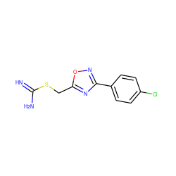 N=C(N)SCc1nc(-c2ccc(Cl)cc2)no1 ZINC000000137780