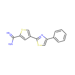 N=C(N)c1cc(-c2nc(-c3ccccc3)cs2)cs1 ZINC000013437884