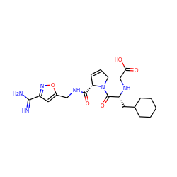 N=C(N)c1cc(CNC(=O)[C@@H]2C=CCN2C(=O)[C@@H](CC2CCCCC2)NCC(=O)O)on1 ZINC000036107690