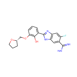 N=C(N)c1cc2[nH]c(-c3cccc(OC[C@@H]4CCCO4)c3O)nc2cc1F ZINC000013444369