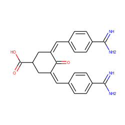 N=C(N)c1ccc(/C=C2/CC(C(=O)O)C/C(=C/c3ccc(C(=N)N)cc3)C2=O)cc1 ZINC000001547194