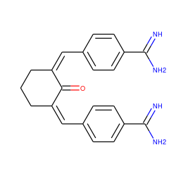 N=C(N)c1ccc(/C=C2/CCC/C(=C/c3ccc(C(=N)N)cc3)C2=O)cc1 ZINC000013803385