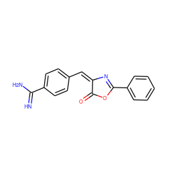 N=C(N)c1ccc(/C=C2/N=C(c3ccccc3)OC2=O)cc1 ZINC000006733270