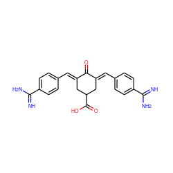 N=C(N)c1ccc(/C=C2\CC(C(=O)O)C/C(=C\c3ccc(C(=N)N)cc3)C2=O)cc1 ZINC000013803386