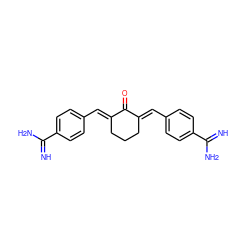 N=C(N)c1ccc(/C=C2\CCC/C(=C\c3ccc(C(=N)N)cc3)C2=O)cc1 ZINC000013527449