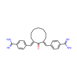 N=C(N)c1ccc(/C=C2\CCCCCCC/C(=C\c3ccc(C(=N)N)cc3)C2=O)cc1 ZINC000034689184