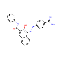 N=C(N)c1ccc(/N=N/c2c(O)c(C(=O)Nc3ccccc3)cc3ccccc23)cc1 ZINC000005519276