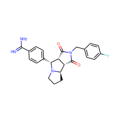 N=C(N)c1ccc([C@@H]2[C@@H]3C(=O)N(Cc4ccc(F)cc4)C(=O)[C@@H]3[C@H]3CCCN23)cc1 ZINC000002047477