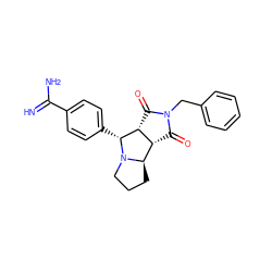 N=C(N)c1ccc([C@@H]2[C@@H]3C(=O)N(Cc4ccccc4)C(=O)[C@@H]3[C@H]3CCCN23)cc1 ZINC000003831696