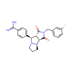 N=C(N)c1ccc([C@H]2[C@@H]3C(=O)N(Cc4cccc(F)c4)C(=O)[C@H]3[C@H]3CCCN32)cc1 ZINC000101179951