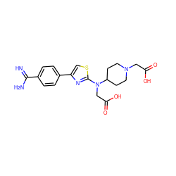 N=C(N)c1ccc(-c2csc(N(CC(=O)O)C3CCN(CC(=O)O)CC3)n2)cc1 ZINC000001891948