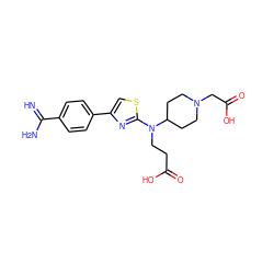 N=C(N)c1ccc(-c2csc(N(CCC(=O)O)C3CCN(CC(=O)O)CC3)n2)cc1 ZINC000001891950