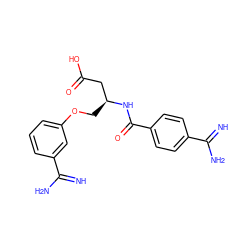 N=C(N)c1ccc(C(=O)N[C@@H](COc2cccc(C(=N)N)c2)CC(=O)O)cc1 ZINC000013518255