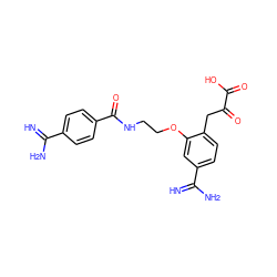 N=C(N)c1ccc(C(=O)NCCOc2cc(C(=N)N)ccc2CC(=O)C(=O)O)cc1 ZINC000013518263