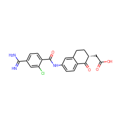 N=C(N)c1ccc(C(=O)Nc2ccc3c(c2)CC[C@H](CC(=O)O)C3=O)c(Cl)c1 ZINC000027302540