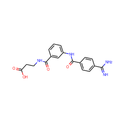 N=C(N)c1ccc(C(=O)Nc2cccc(C(=O)NCCC(=O)O)c2)cc1 ZINC000000577252