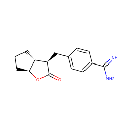 N=C(N)c1ccc(C[C@H]2C(=O)O[C@H]3CCC[C@@H]32)cc1 ZINC000026746712