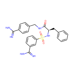 N=C(N)c1ccc(CNC(=O)[C@@H](Cc2ccccc2)NS(=O)(=O)c2cccc(C(=N)N)c2)cc1 ZINC000095564764