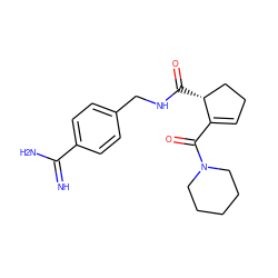 N=C(N)c1ccc(CNC(=O)[C@@H]2CCC=C2C(=O)N2CCCCC2)cc1 ZINC000013493925