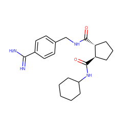 N=C(N)c1ccc(CNC(=O)[C@@H]2CCC[C@H]2C(=O)NC2CCCCC2)cc1 ZINC000013807988