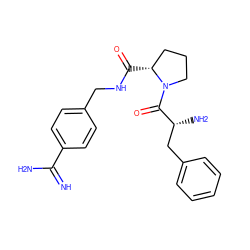 N=C(N)c1ccc(CNC(=O)[C@@H]2CCCN2C(=O)[C@H](N)Cc2ccccc2)cc1 ZINC000003807374