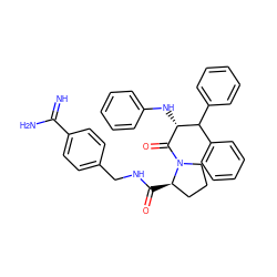 N=C(N)c1ccc(CNC(=O)[C@@H]2CCCN2C(=O)[C@H](Nc2ccccc2)C(c2ccccc2)c2ccccc2)cc1 ZINC000025975505