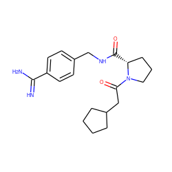 N=C(N)c1ccc(CNC(=O)[C@@H]2CCCN2C(=O)CC2CCCC2)cc1 ZINC000045357401