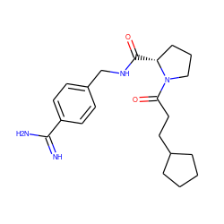 N=C(N)c1ccc(CNC(=O)[C@@H]2CCCN2C(=O)CCC2CCCC2)cc1 ZINC000039019392